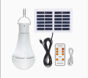 Remote Control Light Sensor LED Solar Bulb A70 9W 250lm with Lithium Battery Dimmable LED Camping Lamp