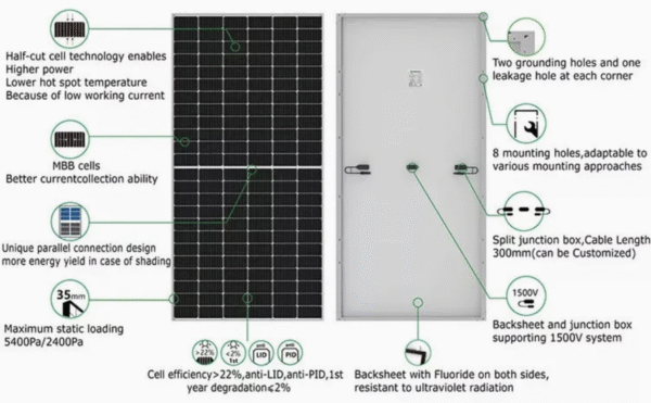 540W 550W 560W Solar Panel for Residential Houses