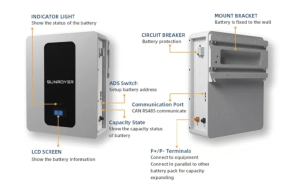 5kwh Power Wall Lithium Battery Wall Mounted Battery Bank