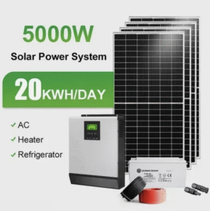 Solar Panel Power System 3kw 5kw 10kw 15kw 20kw 25kw Home Energy Storage Power on/off-Grid Hybrid System 5 Kilowatts Inverter and Lithium Battery