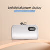 Custom Mini Tail Plug Digital Display Cell Phone Holder 3 in 1 Mobile Powerbank Dual Head Built-In Cable Mobile Power Bank