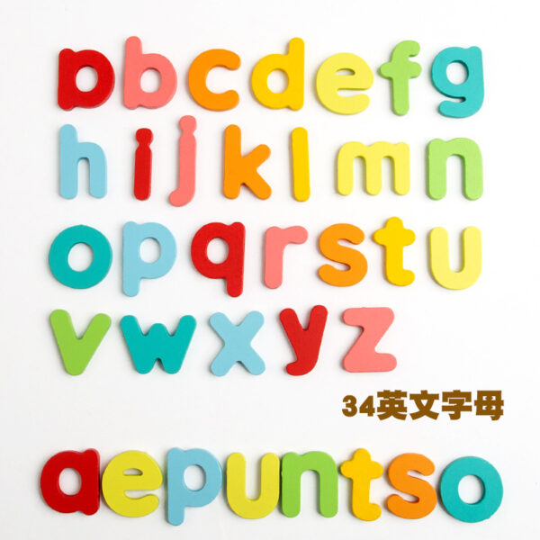 New Alphabet ABC Learning Educational Toys Wooden Puzzle Flash Cards Preschool Activity Letter Spelling Game for Kids Toddlers