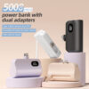 Custom Mini Tail Plug Digital Display Cell Phone Holder 3 in 1 Mobile Powerbank Dual Head Built-In Cable Mobile Power Bank