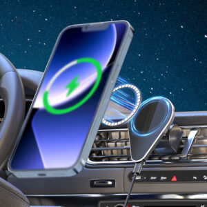 TYPE-C 360 Degree Rotation Aluminum Car Charger 15W Air Vent Wireless Car Holder for Mobile Phone