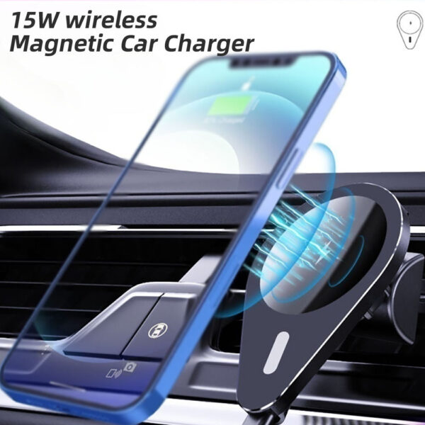 TYPE-C 360 Degree Rotation Aluminum Car Charger 15W Air Vent Wireless Car Holder for Mobile Phone