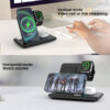 15W Fast Charging 3-in-1 Foldable Wireless Dock Stand Desktop Charging Station for Phone Use