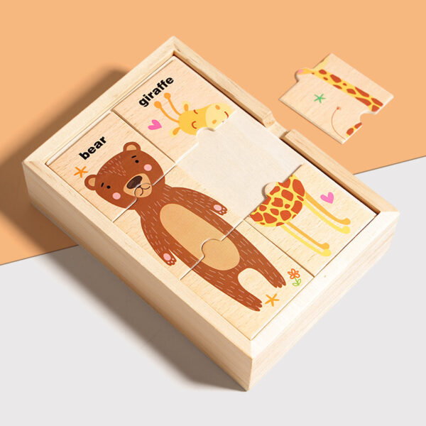 Children's Animal Jigsaw Puzzle Educational Toys Preschool Puzzles Kids' Montessori Toys Wooden Puzzles for Toddlers 1-3
