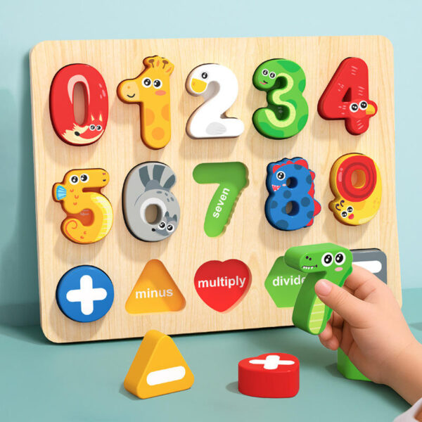 Children's Cartoon Alphabet Number Shape Puzzle Blocks Early Education Wooden Matching Game Jigsaw Intelligence Educational Toys