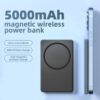 Custom Logo Light Thin Slim Design 5000mah Magnetic Wireless Power Bank Fast Charging Pd20w Type-C Mini Powerbank