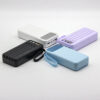 Custom Logo Digital Display Micro Type-C Input Two USB-A Output Powerbank 20000mah With 4 Cables Power Bank