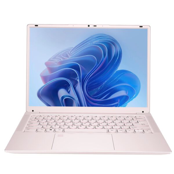 Ultra Thin 14 Inch Pink Laptop for Business Pink Color 2K Screen Home Laptops With Backlit Keyboard for Work Home Study