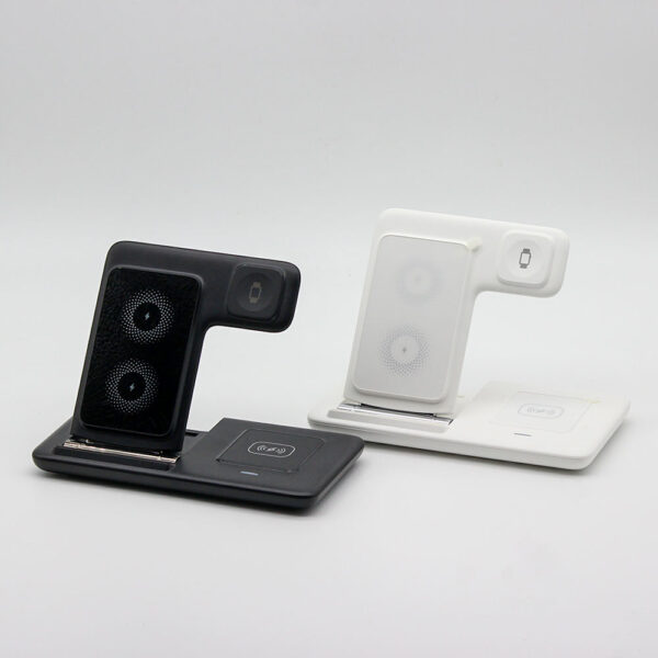 15W Fast Charging 3-in-1 Foldable Wireless Dock Stand Desktop Charging Station for Phone Use