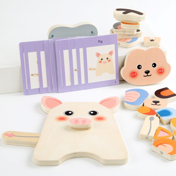 New Baby Creative 3D Puzzles Early Educational Toys for Children Montessori Funny Animal Jigsaw Puzzle Game Wooden Kids Toy