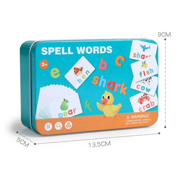 New Alphabet ABC Learning Educational Toys Wooden Puzzle Flash Cards Preschool Activity Letter Spelling Game for Kids Toddlers