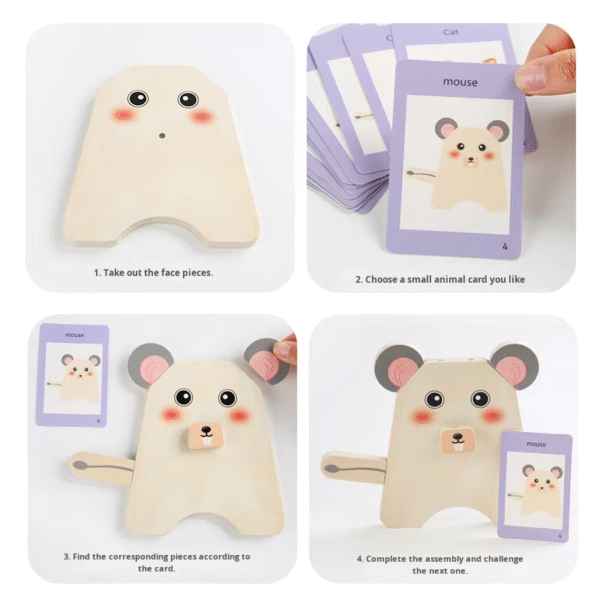 New Baby Creative 3D Puzzles Early Educational Toys for Children Montessori Funny Animal Jigsaw Puzzle Game Wooden Kids Toy