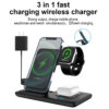 15W Fast Charging 3-in-1 Foldable Wireless Dock Stand Desktop Charging Station for Phone Use