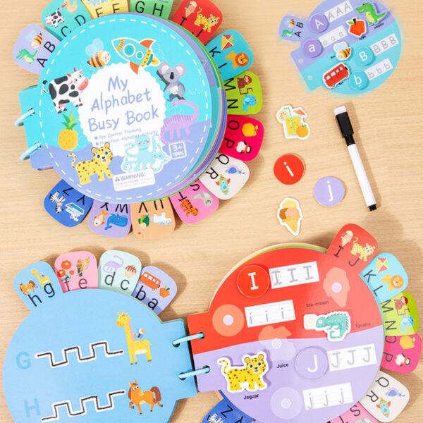 Educational Children Alphabet Busy Book Montessori English Letter Game Toys Kids Learning Pen Control Training Toy Quiet Book
