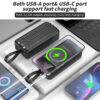 30000mAh Digital Display With Lanyard Power Bank 15W Wireless Charge PD 22.5W Fast Charging With 3 Cables Power Bank