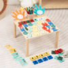 Qiaike Montessori Multi-Functional Wooden Activity Board Educational Toy for Alphabet Cognitive Math Learning Toys
