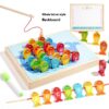 New 9-in-1 Multifunctional Double-Sided Wooden Box New Children's Montessori Educational Early Learning Toy Fishing Toys