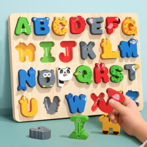 Children's Cartoon Alphabet Number Shape Puzzle Blocks Early Education Wooden Matching Game Jigsaw Intelligence Educational Toys