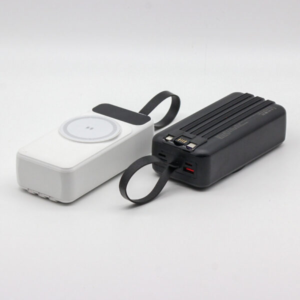 30000mAh Digital Display With Lanyard Power Bank 15W Wireless Charge PD 22.5W Fast Charging With 3 Cables Power Bank
