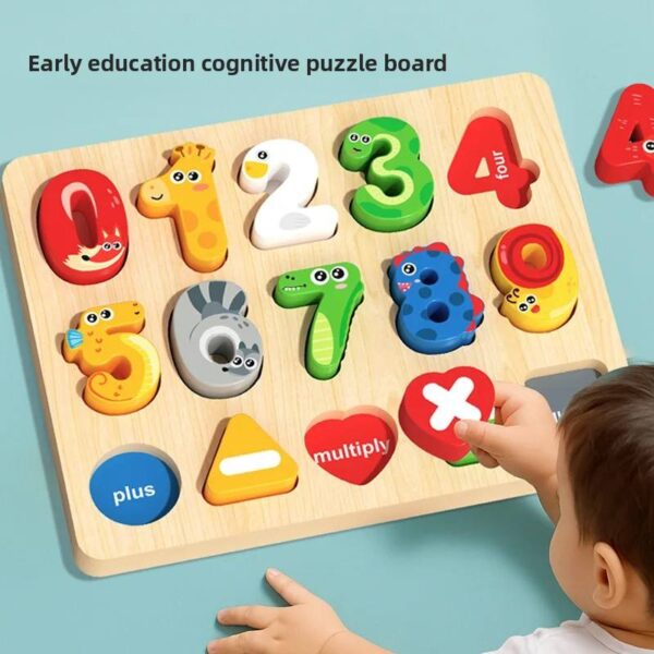 Children's Cartoon Alphabet Number Shape Puzzle Blocks Early Education Wooden Matching Game Jigsaw Intelligence Educational Toys
