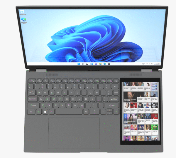 2025 New Design DS15G Personal & Home Laptop Computer Touch Double Screen N95 RAM 32GB 15.6" + 7" Dual Screen Business Laptop