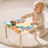 Qiaike Montessori Multi-Functional Wooden Activity Board Educational Toy for Alphabet Cognitive Math Learning Toys