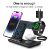 15W Fast Charging 3-in-1 Foldable Wireless Dock Stand Desktop Charging Station for Phone Use