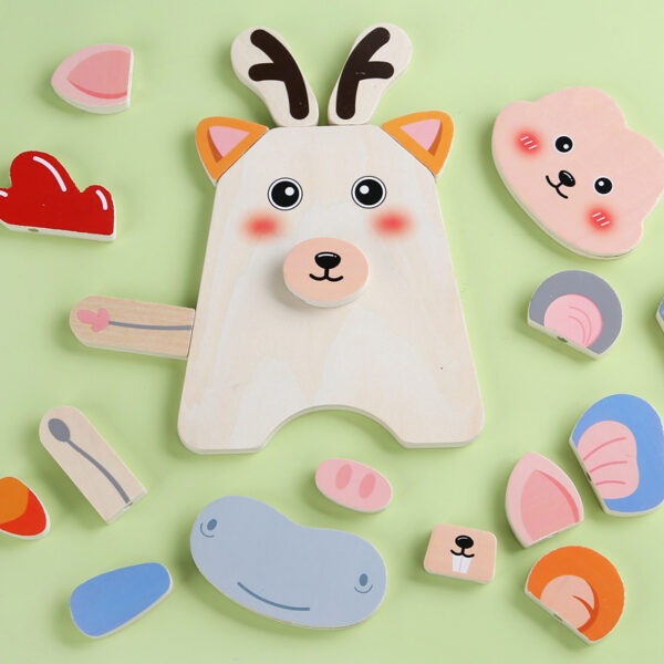 New Baby Creative 3D Puzzles Early Educational Toys for Children Montessori Funny Animal Jigsaw Puzzle Game Wooden Kids Toy
