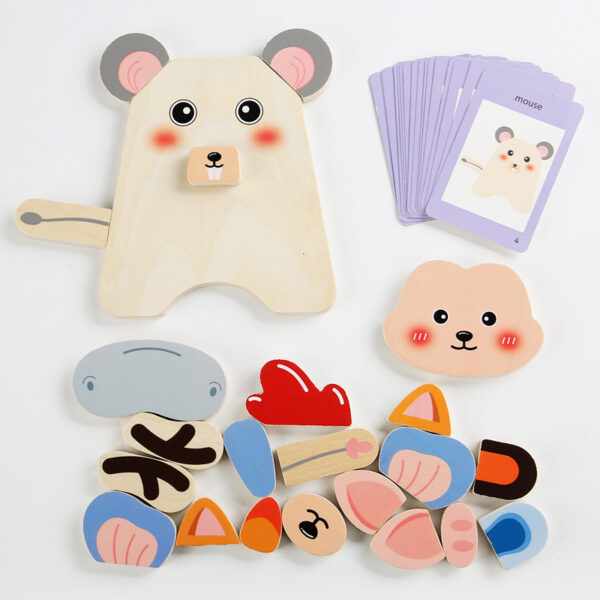 New Baby Creative 3D Puzzles Early Educational Toys for Children Montessori Funny Animal Jigsaw Puzzle Game Wooden Kids Toy