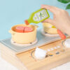 Wooden Play Cooking Utensils Play Set Educational Pretend Play Kitchen Accessories Set Cutting Food Toys for Girls Boys Toddler