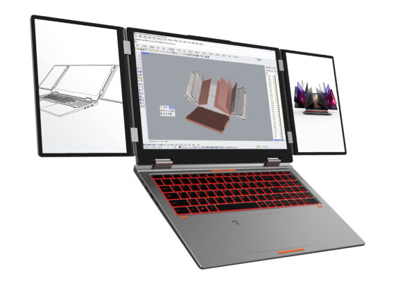 16" + 10.5" + 10.5" Three Screen I7 1260P Business Laptop With Face Recognition Unlock Support External Graphics Card