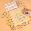 Montessori Toy 2 in 1 Rubber Band Nail Board Mosaic Puzzles Building Blocks Puzzle Game Wooden STEM Education Toy for Kids