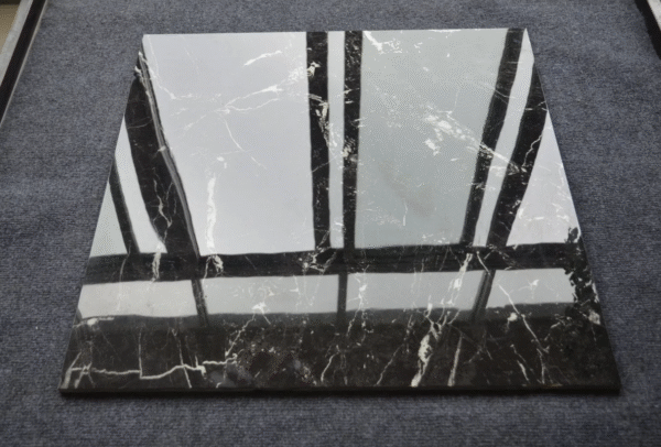 Dubai Building Decoration 600X600mm Ceramics Wear Resistant Black Gold Marble Floor Tile