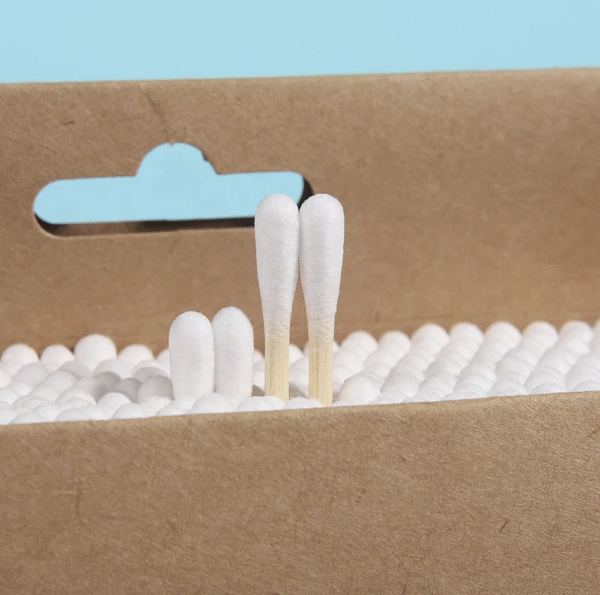 Single Tip for Medical Use Ear Cleaning Bamboo Absorbent Cotton Nasal Swab