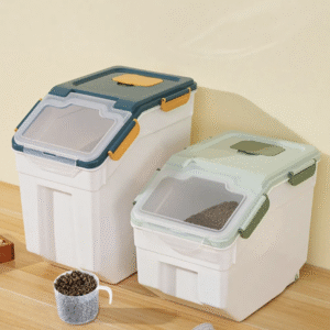 Rice Container, Rice Storage Container with Wheels Seal Locking Lid