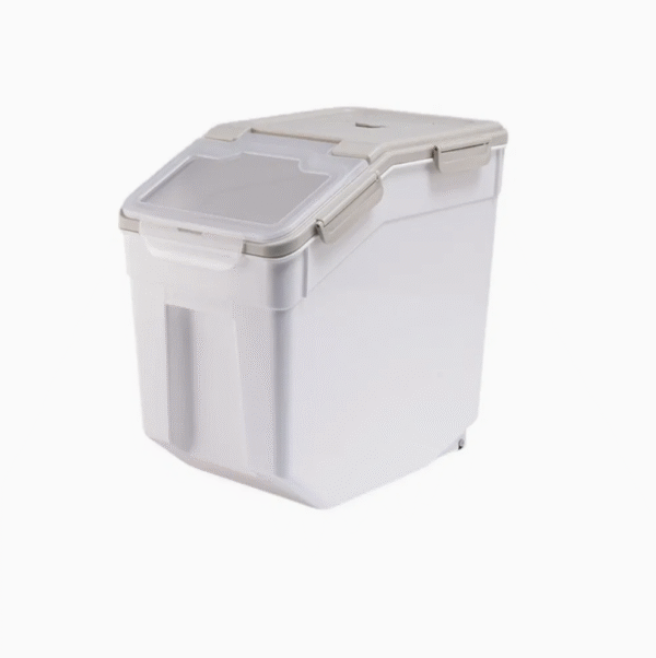 Rice Container, Rice Storage Container with Wheels Seal Locking Lid