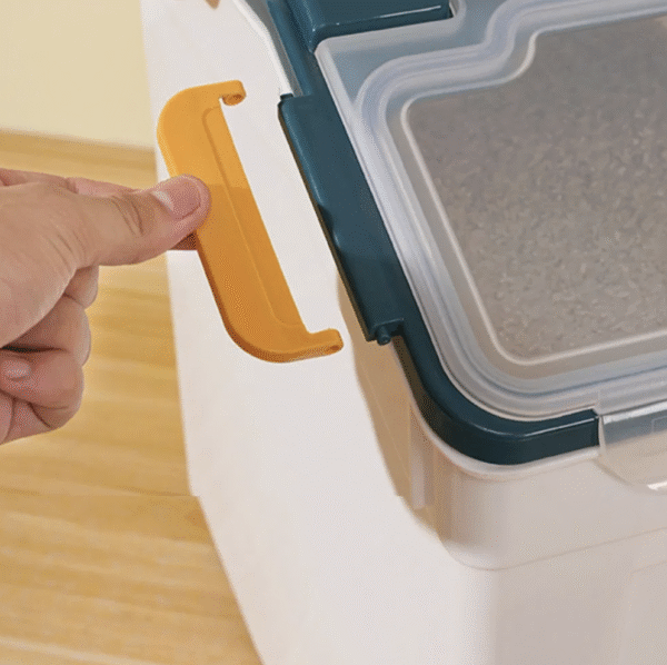 Rice Container, Rice Storage Container with Wheels Seal Locking Lid