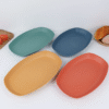 Round Dinner Wheat Straw Plates Lightweight Tableware Dinnerware