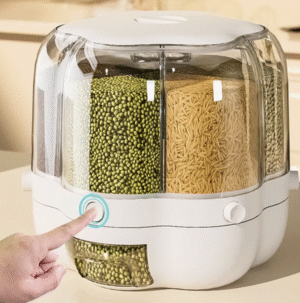 Rotating Cereal Dispenser, Large Capacity, Sealed Rice and Grain Container