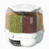 Rotating Cereal Dispenser, Large Capacity, Sealed Rice and Grain Container