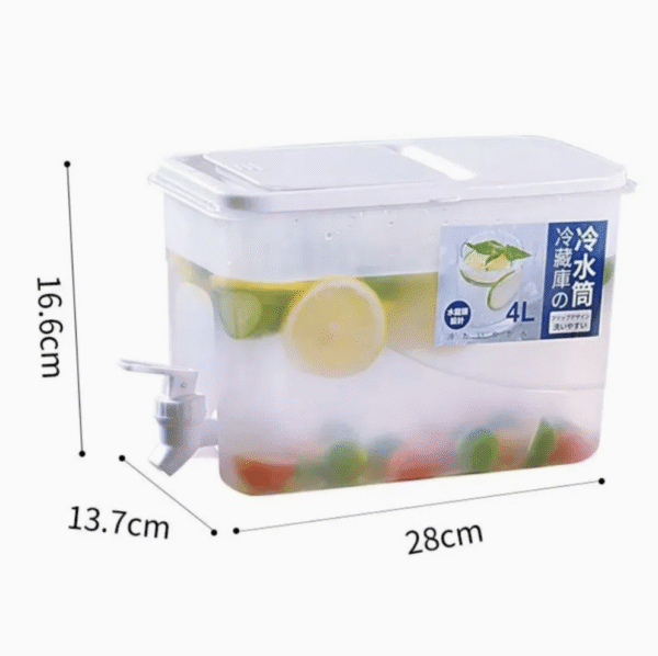 Refrigerator 4L Plastic Drink Dispenser with 3 Tap Grids with Faucet