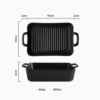 Baking Dish Square Matte Ceramic with Double Handle Porcelain Baking