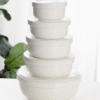Ceramic Food Storage Box with Lid, Three-Piece Set