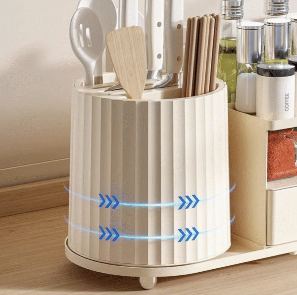 Double Layered Kitchen Shelf Arranged in Orderly Manner for Convenient Storage