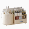 Double Layered Kitchen Shelf Arranged in Orderly Manner for Convenient Storage