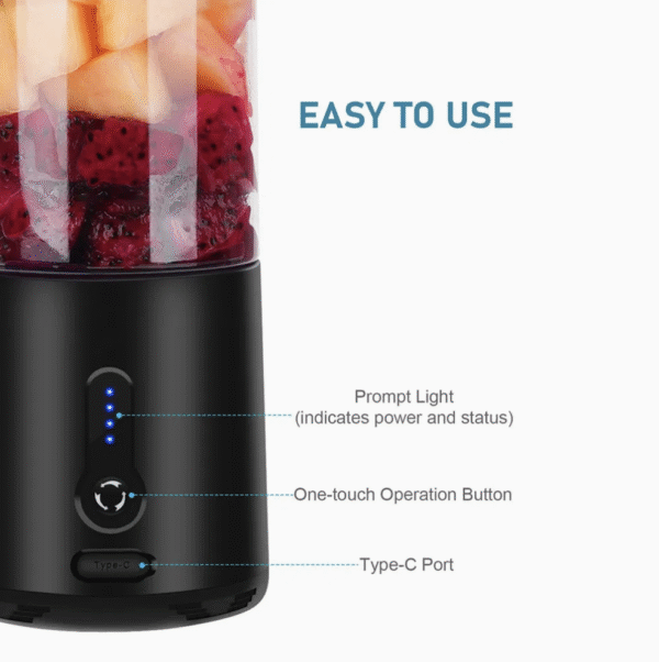 Rechargeable 6 Baldes Personal Blender for Shakes and Cup Fruit Fresh Juice Mixer Smoothies Powerful USB Juicer