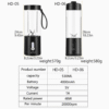 Rechargeable 6 Baldes Personal Blender for Shakes and Cup Fruit Fresh Juice Mixer Smoothies Powerful USB Juicer